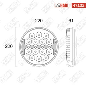 Fényszóró SMD LED offroad kör, 140W, 9 inch, 10.000 lumen, 2 funkció, 10-30V, IP67/IP69K, HBR
