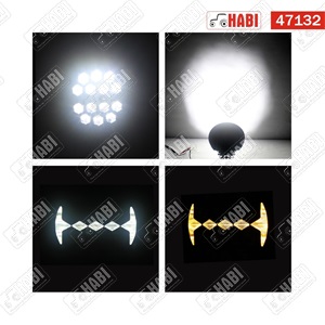 Fényszóró SMD LED offroad kör, 140W, 9 inch, 10.000 lumen, 2 funkció, 10-30V, IP67/IP69K, HBR