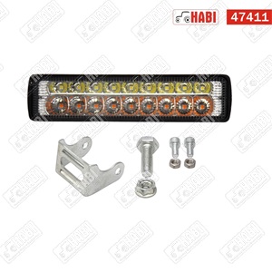 Munkalámpa SMD LED téglalap, 2 fény (sárga+fehér), 18W, 500 - 1000 lumen, 145x35x45 mm, 10-30V