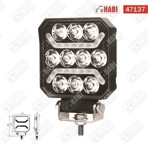 Munkalámpa + helyzetjelző (Piros) SMD LED kocka, 15W, 1500 lumen, 10-30V, IP67/IP69K, HBR