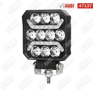 Munkalámpa + helyzetjelző (Piros) SMD LED kocka, 15W, 1500 lumen, 10-30V, IP67/IP69K, HBR