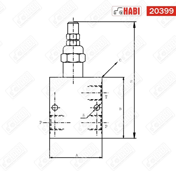 Nyomáshatároló szelep VMPB 5-40 bar max 210 bar