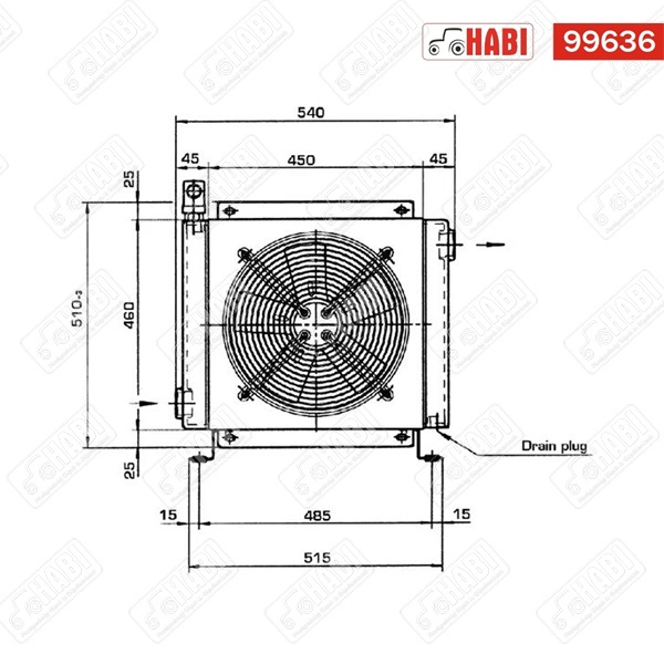 Olajhűtő 12V 38-50°C 140 l/min 20 bar Emmegi