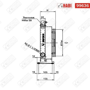 Olajhűtő 12V 38-50°C 140 l/min 20 bar Emmegi