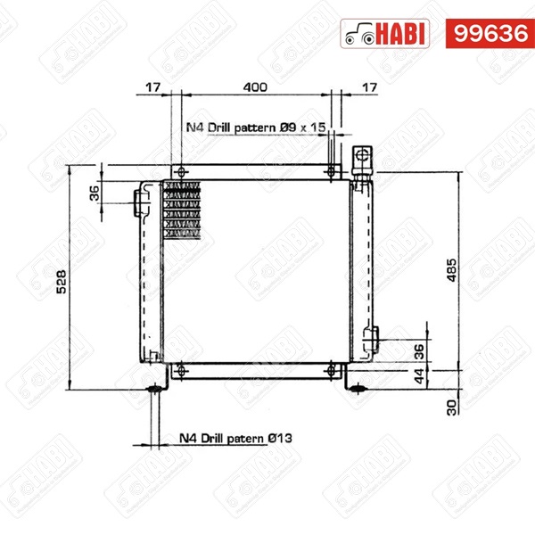 Olajhűtő 12V 38-50°C 140 l/min 20 bar Emmegi