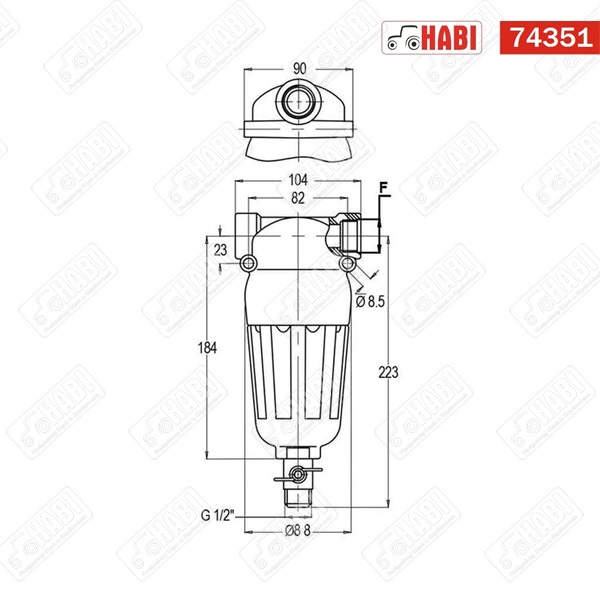 Permetező nyomószűrő 3/4" 150 l/perc 80 Mesh