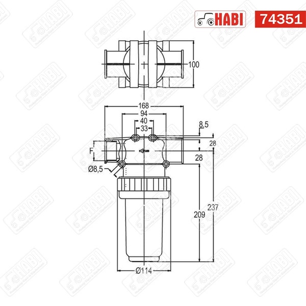 Permetező nyomószűrő 3/4" 150 l/perc 80 Mesh