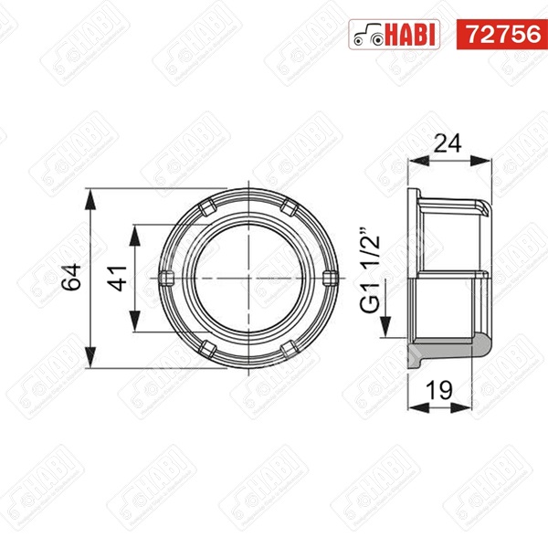 Permetező szivattyú hollander d=41 D=64 1 1/2" ARAG
