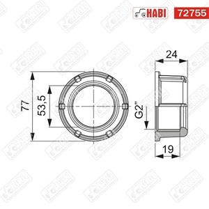 Permetező szivattyú hollander d=53 D=77 2" ARAG