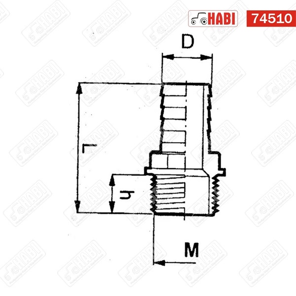 Permetező tömlőcsatlakozó egyenes 40 mm 1 1/4" külső menetes /ARAG/