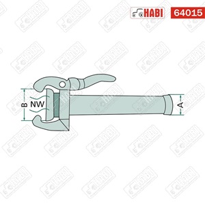 Perrot szippantó tömlő csatlakozó 4" KM L=341 mm