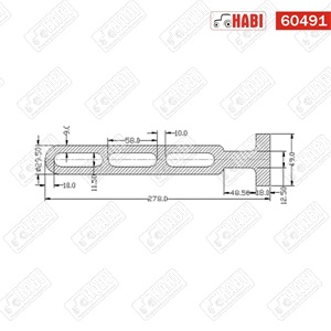 Ponyvarögzítő gumikötél 278x11,5 mm 3 furatos