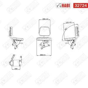 Pótülés kartám nélkül 356-280 mm Zetor