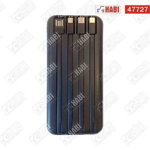 Power bank vezetékekkel 10000 mAh, 10 W