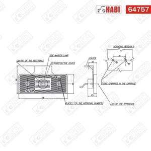 Pozíció/jelző lámpa 101Z LED téglalap narancs, 116x66x21 mm, 12-24V WAS