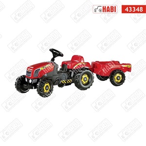 ROLLYKID piros pedálos traktor utánfutóval