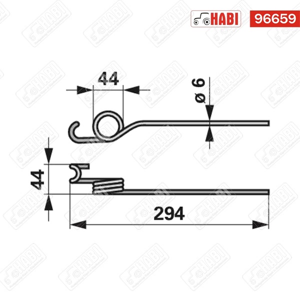 Reform vetőgép magtakaró pálca 294x6x44 mm