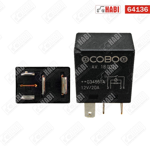 Relé 12V 25A 4 lábas COBO