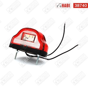 Rendszám megvilágító lámpa piros/fehér LED 59,6x101 mm 12V/24V, IP66/68, WAS