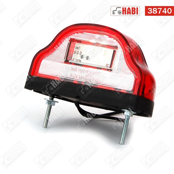 Rendszám megvilágító lámpa piros/fehér LED 59,6x101 mm 12V/24V, IP66/68, WAS