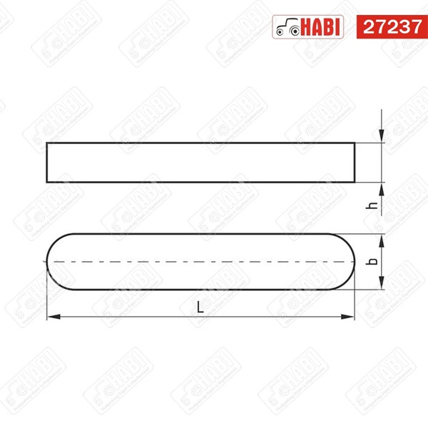 Retesz 12x8x40 mm