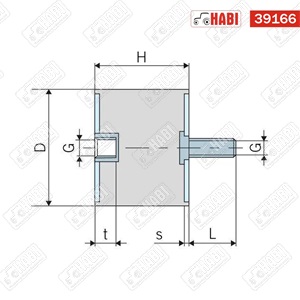 Rezgéscsillapító gumibak 30 x 25 mm M8