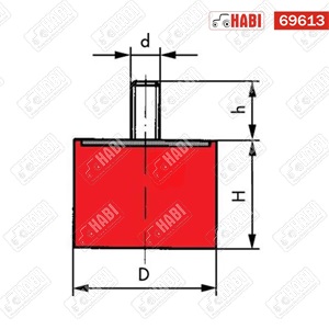 Rezgéscsillapító gumibak 50 x 28 mm M10 L=28 mm
