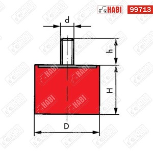 Rezgéscsillapító gumibak 50 x 40 mm M8