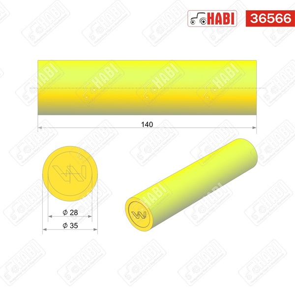 Rövidtárcsa csillapító henger 35x140 mm, Warynski