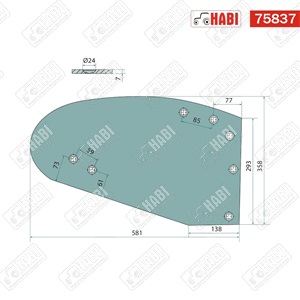 Rw HRP-235 O kormánylemez osztott jobb