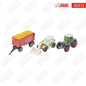 SIKU Claas / Fendt homlokrakodó, traktor, pótkocsi ajándékkészlet