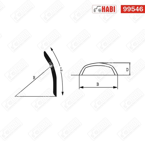 Sárvédő első műanyag 4 csavaros 1250x410 mm DUNLOFLEX