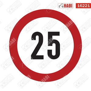 Sebességkorlátozó matrica "25km/h" nagy, D=185mm