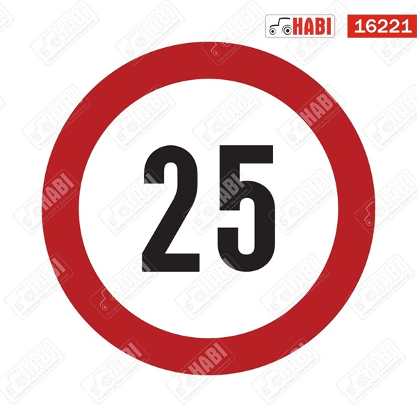 Sebességkorlátozó matrica "25km/h" nagy, D=185mm