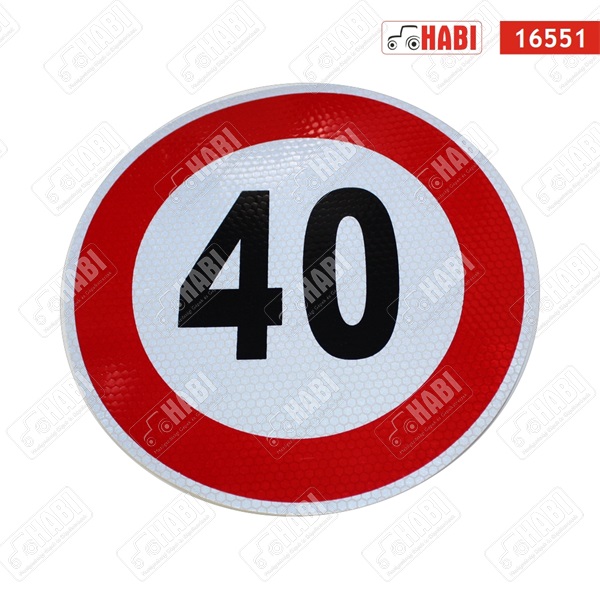 Sebességkorlátozó matrica 40KM nagy, D=200mm - fényvisszaverős
