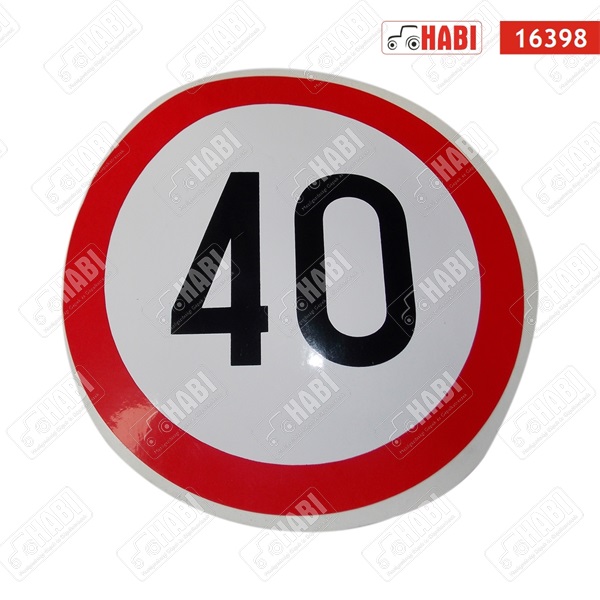 Sebességkorlátozó matrica "40 km/h" nagy, D=185mm