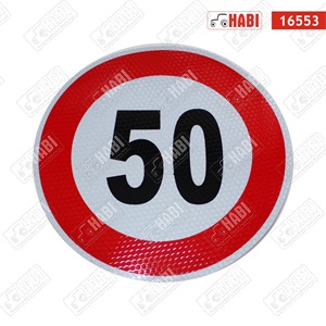 Sebességkorlátozó matrica 50KM nagy, D=200mm - fényvisszaverős