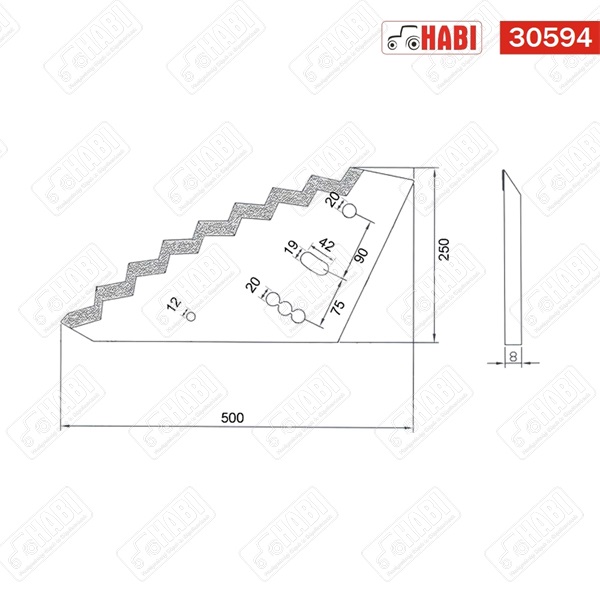 Siloking/Mayer takarmánykeverő kés 8 mm