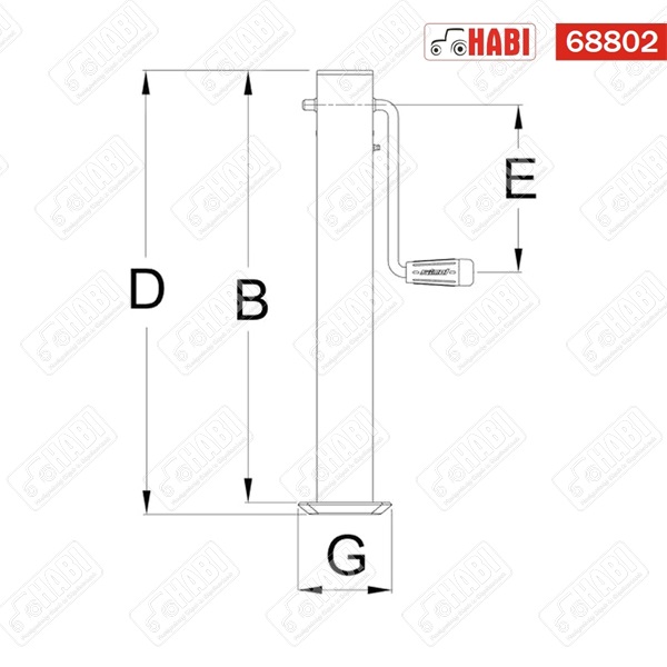 Pótkocsi támasztóláb 70x561 mm SIMOL