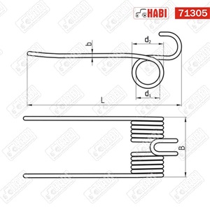 Sipma bálázó kettősrugó L=200 mm d=29 mm