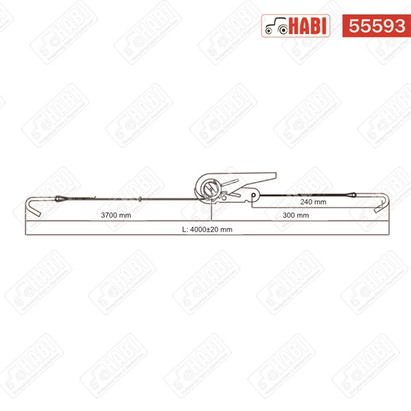 Rakományrögzítő (spanifer) komplett 4m 0,8t