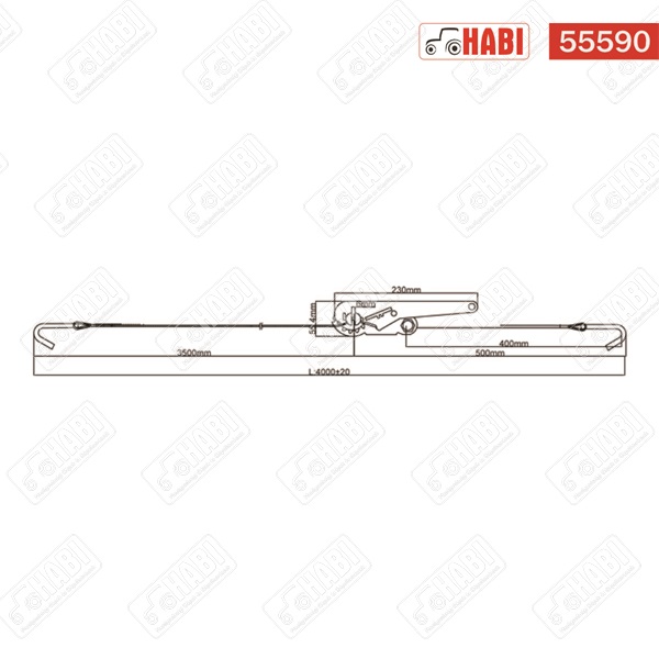 Rakományrögzítő (spanifer) komplett 4m 5t