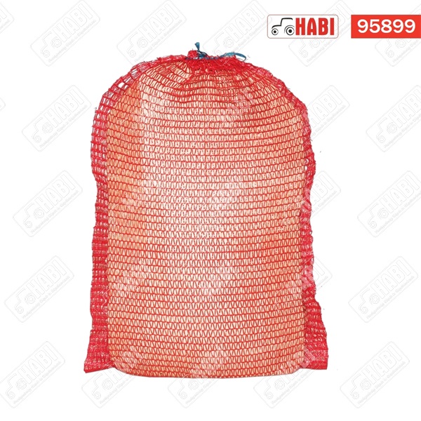 Szájbekötős raschel zsák 25kg 50x80 sötétpiros - 2000db/bála