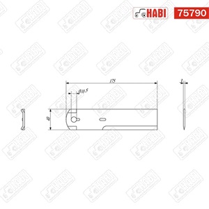 Szecskázó kés 175x40x3 mm d=10 mm±1mm