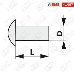 Szegecs acél félgömbfejű 6x13 mm