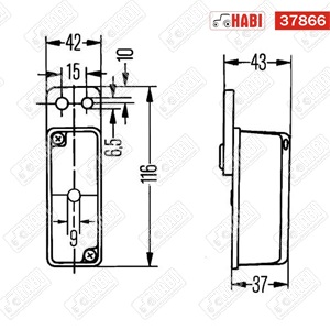 Szélességjelző lámpa fehér-piros Hella