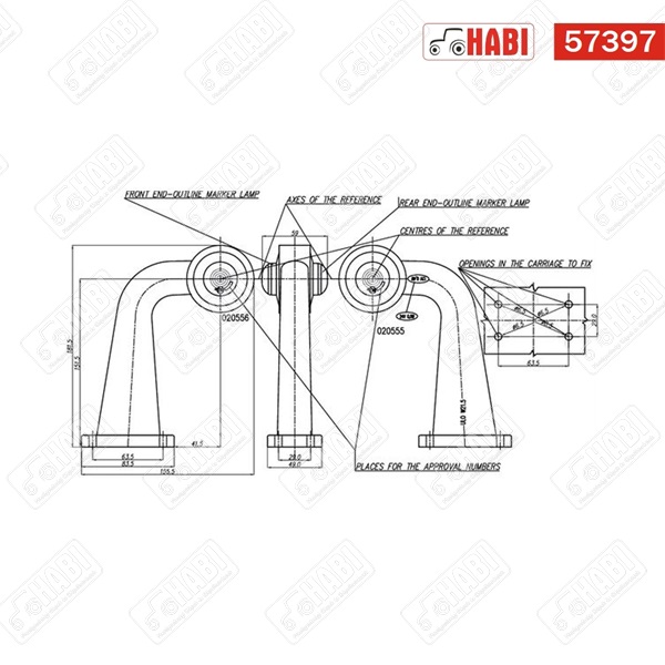 Szélességjelző lámpa LED, jobb, kerek, 12/24 V, piros/átlátszó, felcsavarozható, 155x68x181 mm Was