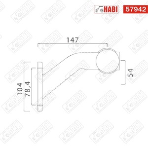 Szélességjelző lámpa LED jobb 54x147mm 12V ASPÖCK
