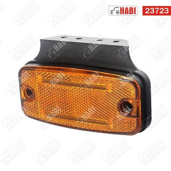 Szélességjelző lámpa LED sárga tartóval 114x70x40 mm 12 V-24 V