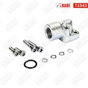 Szivattyú csatlakozó idom 90° osztókör 20mm M6 3/8" OMT
